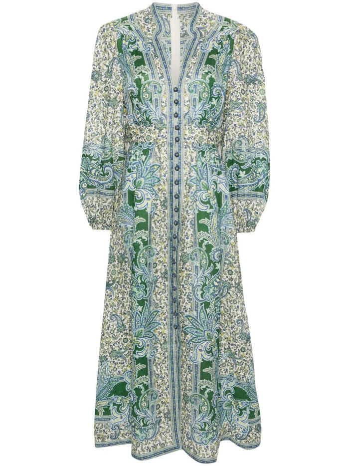 Zimmermann Dresses Green Outer: Linen/flax