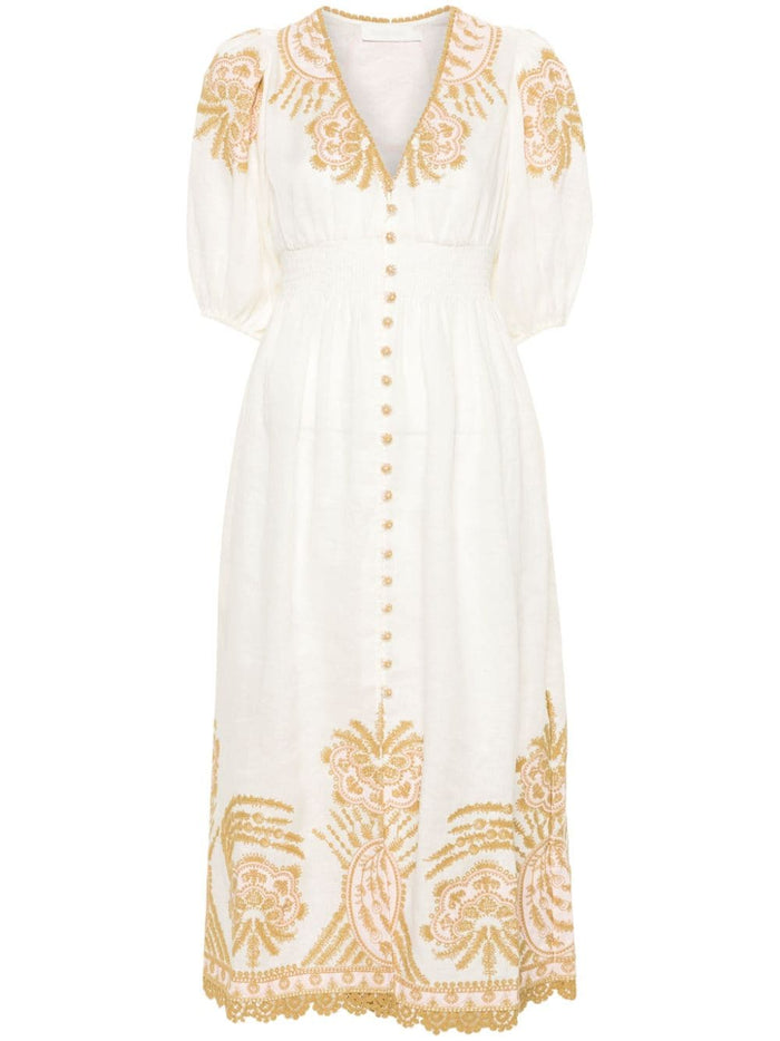 Zimmermann Dresses Beige Linen/flax