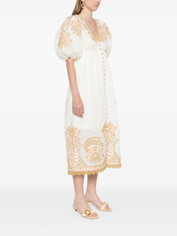 Zimmermann Dresses Beige Linen/flax