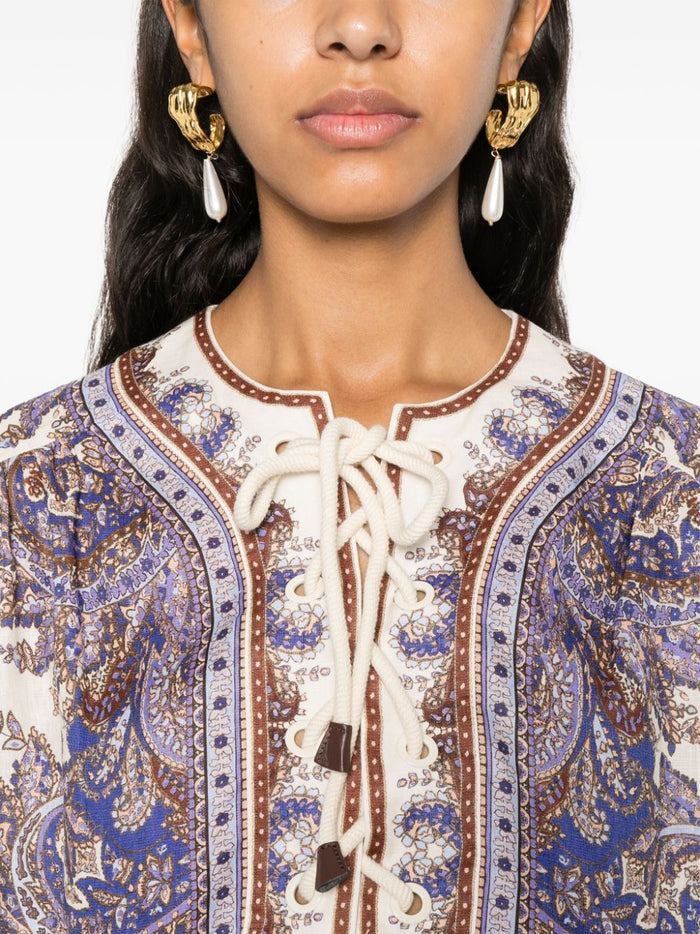 Zimmermann Dresses Purple Linen/flax