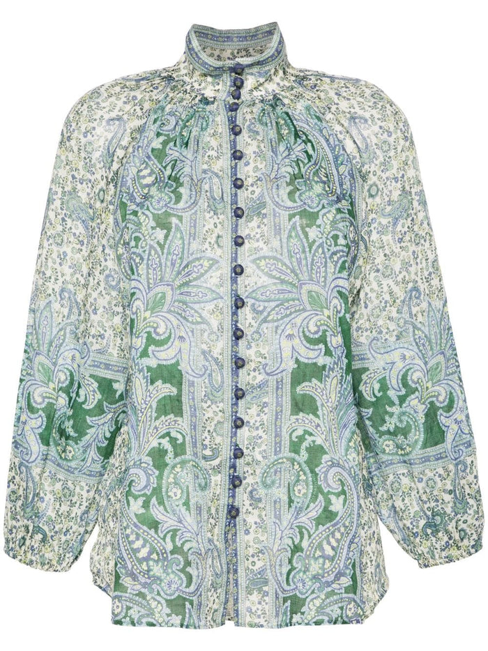 Zimmermann Shirts Green Ramie