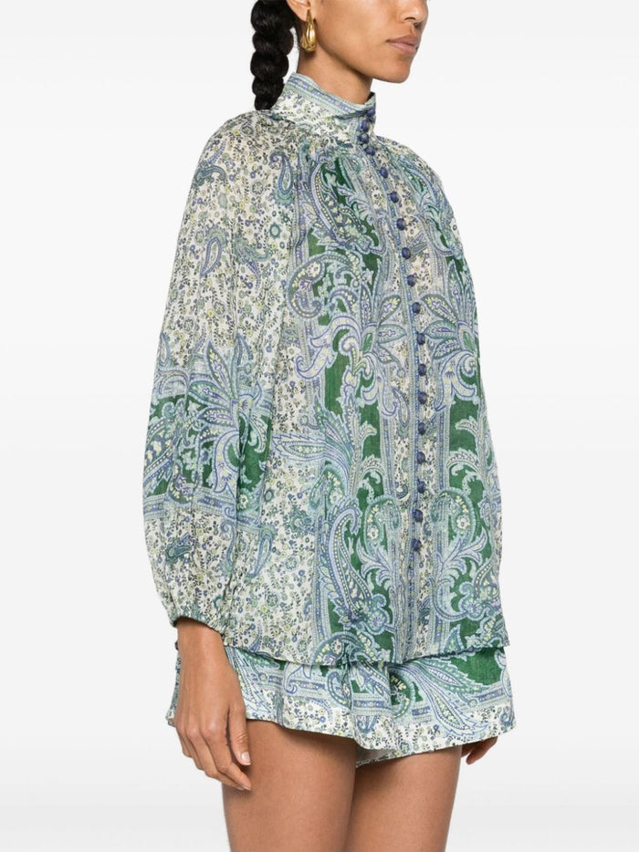 Zimmermann Shirts Green Ramie