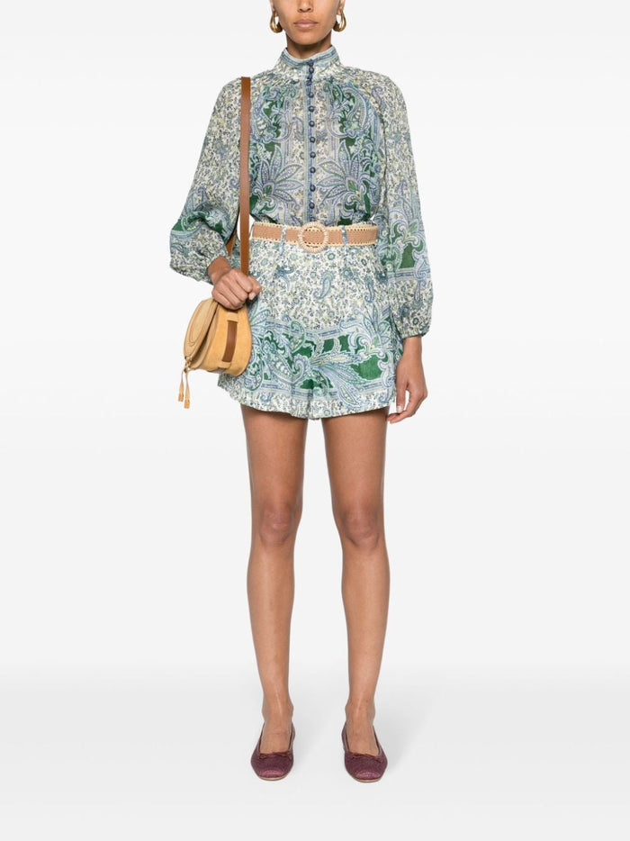Zimmermann Shorts Green Outer: Linen/flax