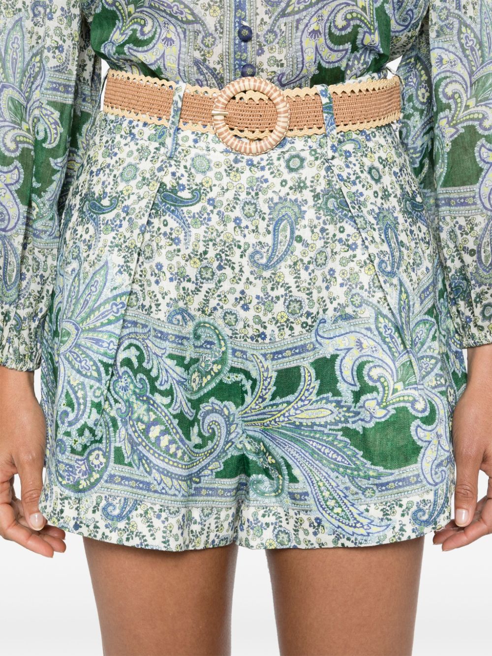 Zimmermann Shorts Green Outer: Linen/flax