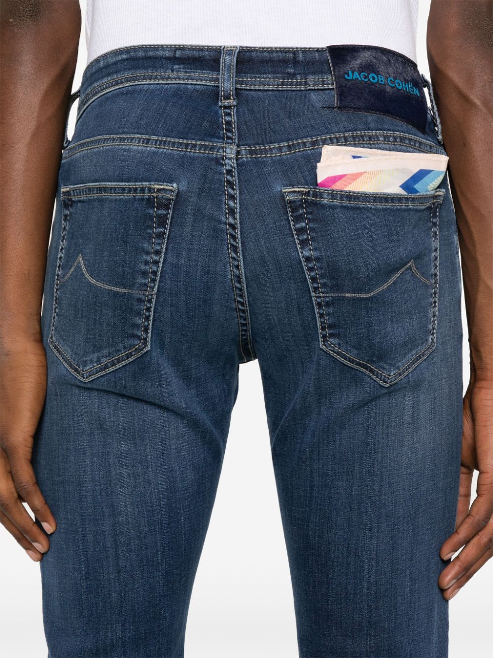 Jacob Cohen Jeans Blue Calf Leather