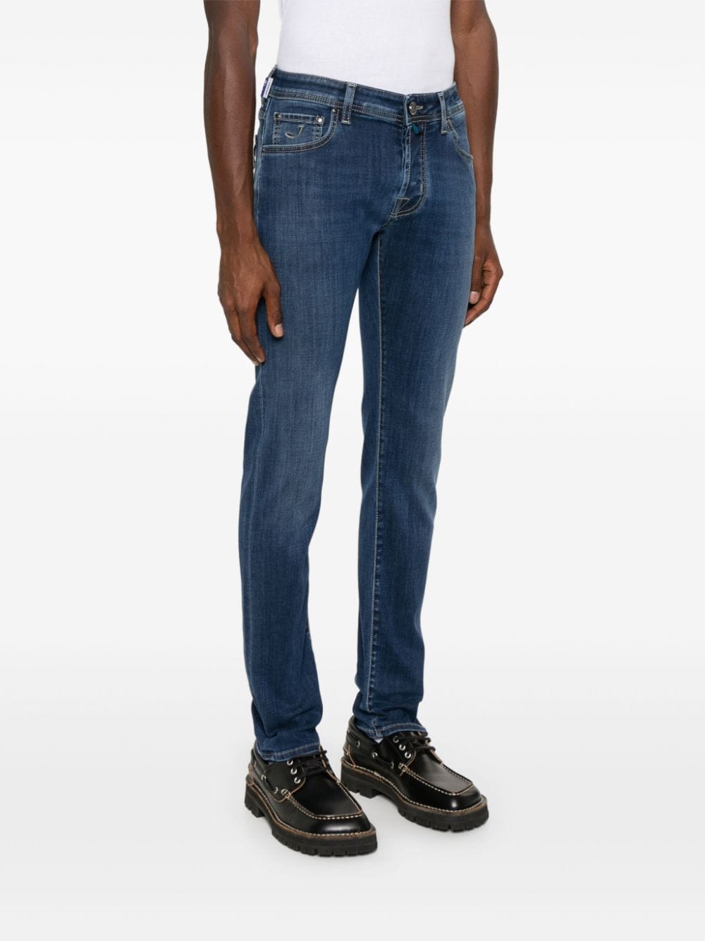 Jacob Cohen Jeans Blue Calf Leather