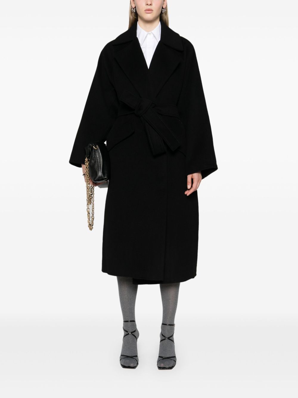 Sportmax Pre Coats Black Virgin Wool Cashmere
