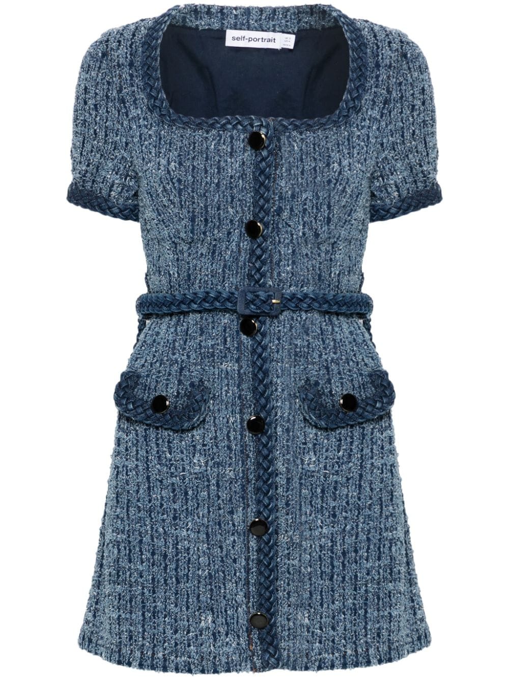 Self-Portrait Dresses Blue Exterior: Cotton