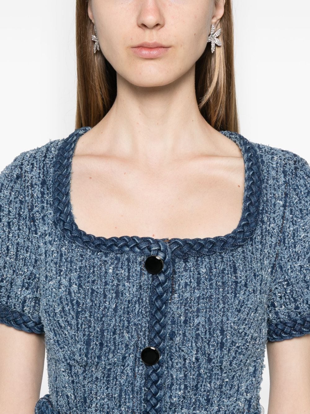 Self-Portrait Dresses Blue Exterior: Cotton