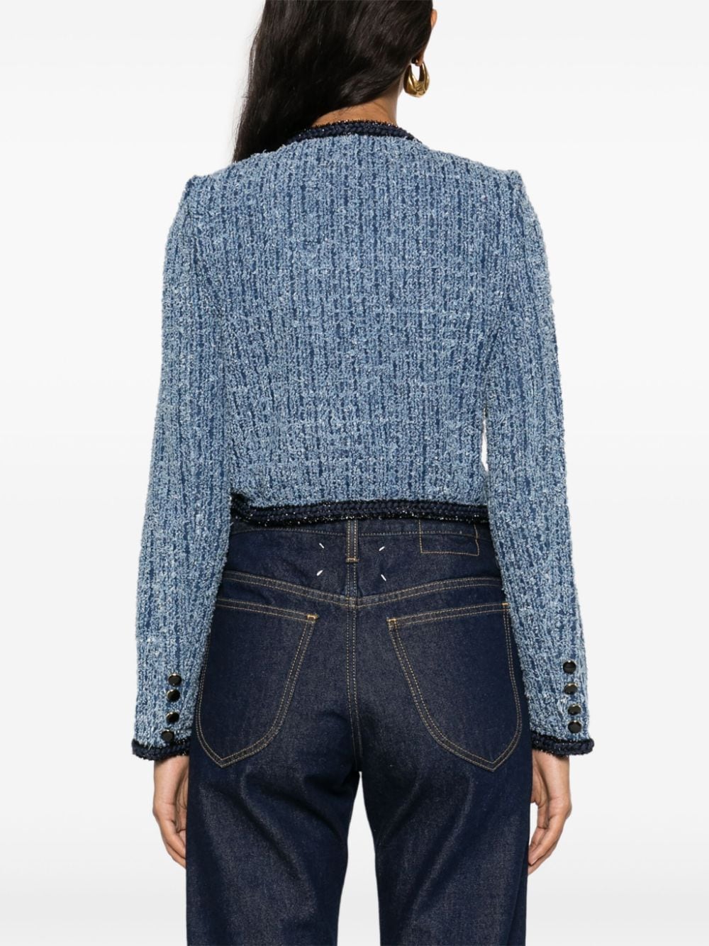 Self-Portrait Jackets Blue Cotton Polyester Viscose