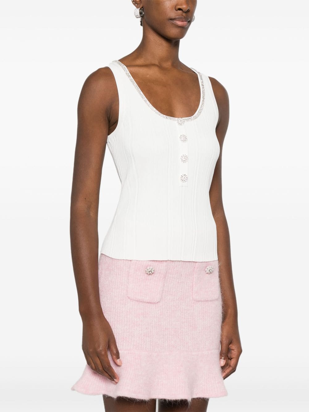 Self-Portrait Top White Viscose