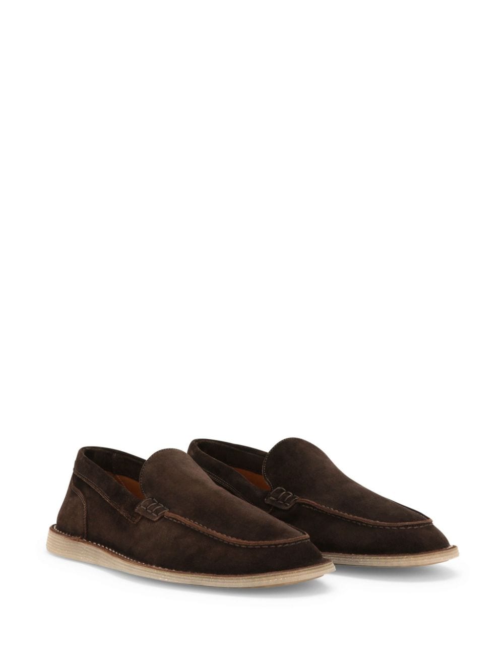 Dolce & Gabbana Flat Shoes Brown Outer: Calf Suede