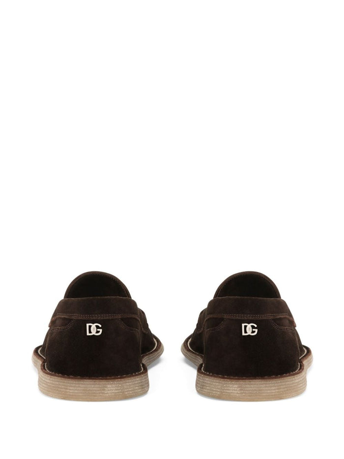 Dolce & Gabbana Flat Shoes Brown Outer: Calf Suede