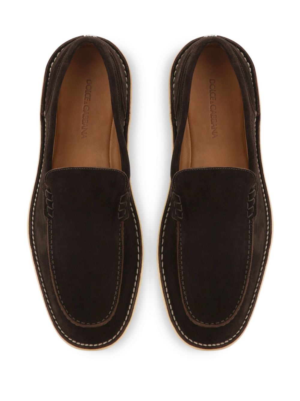 Dolce & Gabbana Flat Shoes Brown Outer: Calf Suede