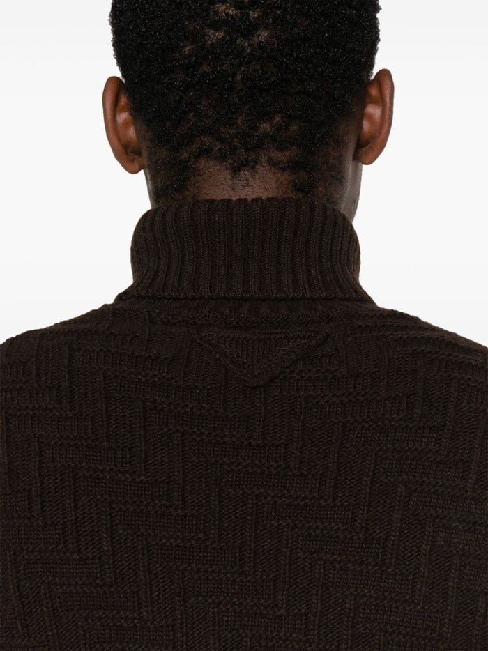 Prada Sweaters Brown Virgin Wool Cashmere
