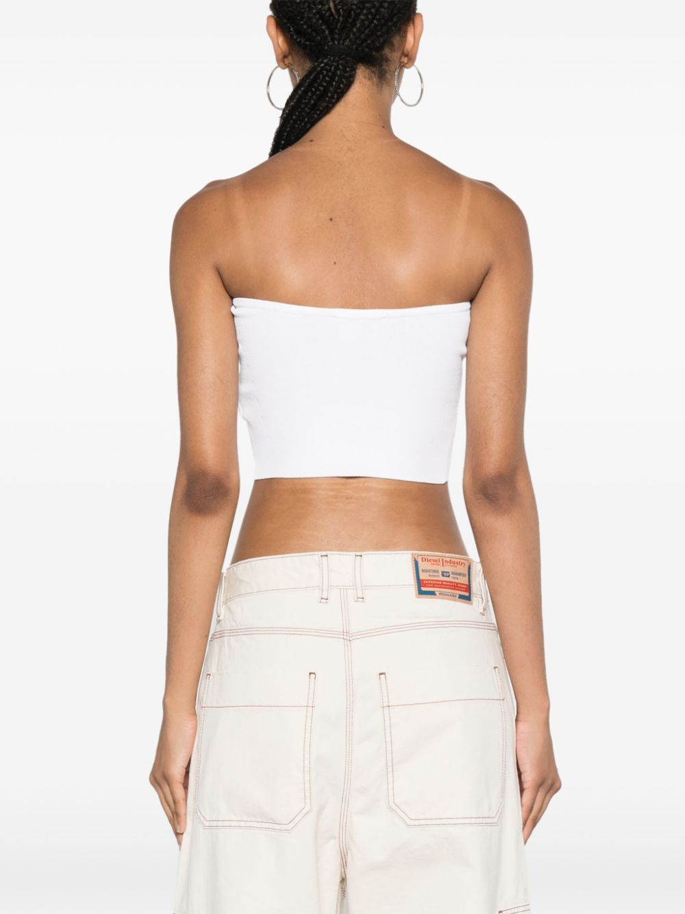 Diesel Top White Viscose Polyester