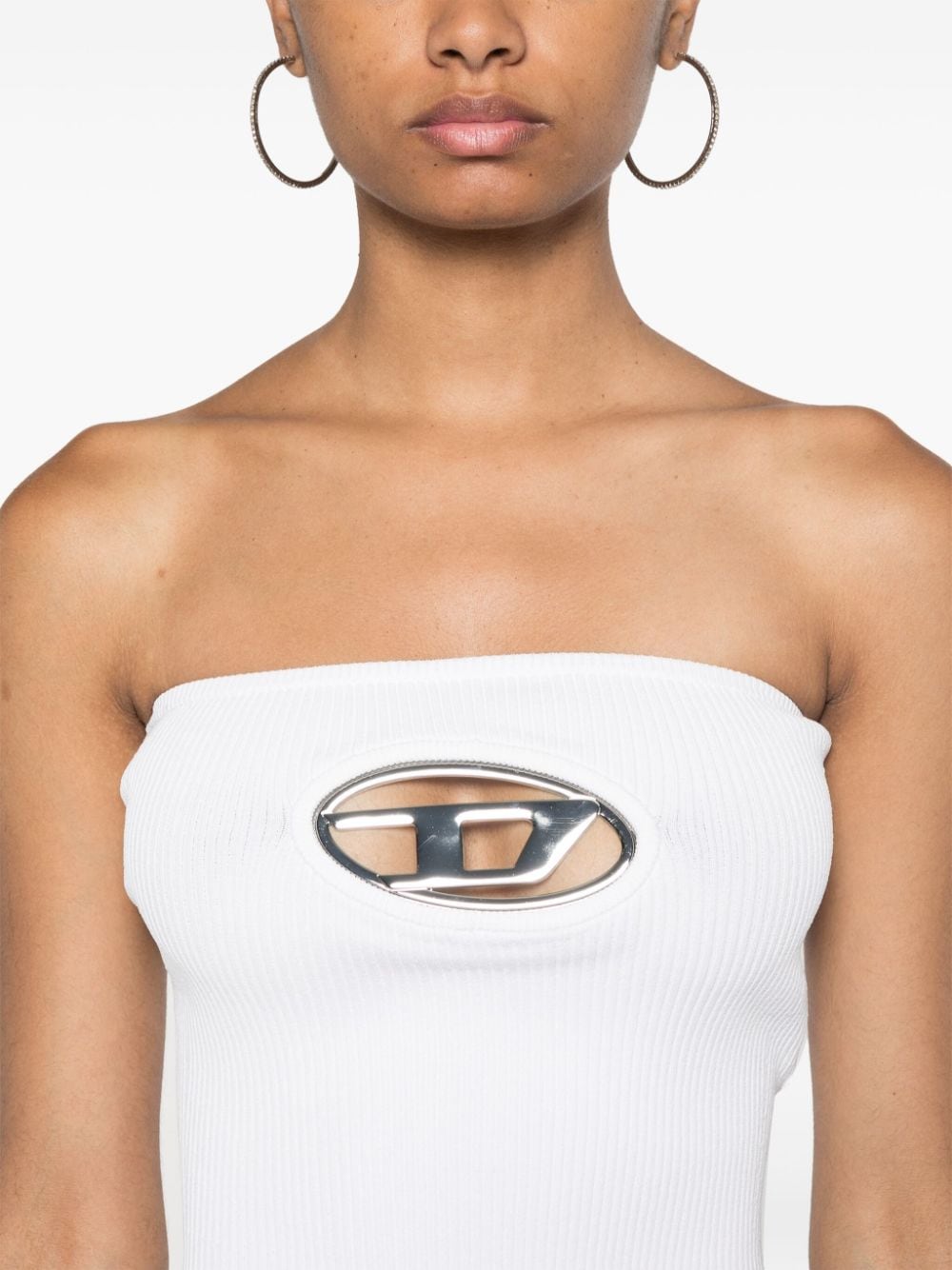 Diesel Top White Viscose Polyester