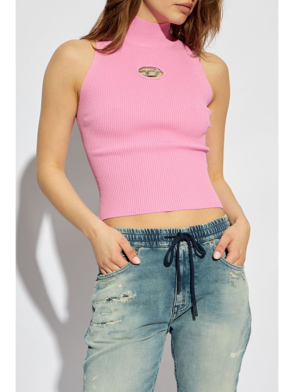 Diesel Top Pink Viscose Polyester
