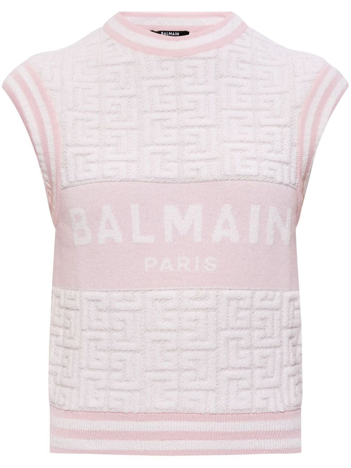 Balmain Top White Virgin Wool