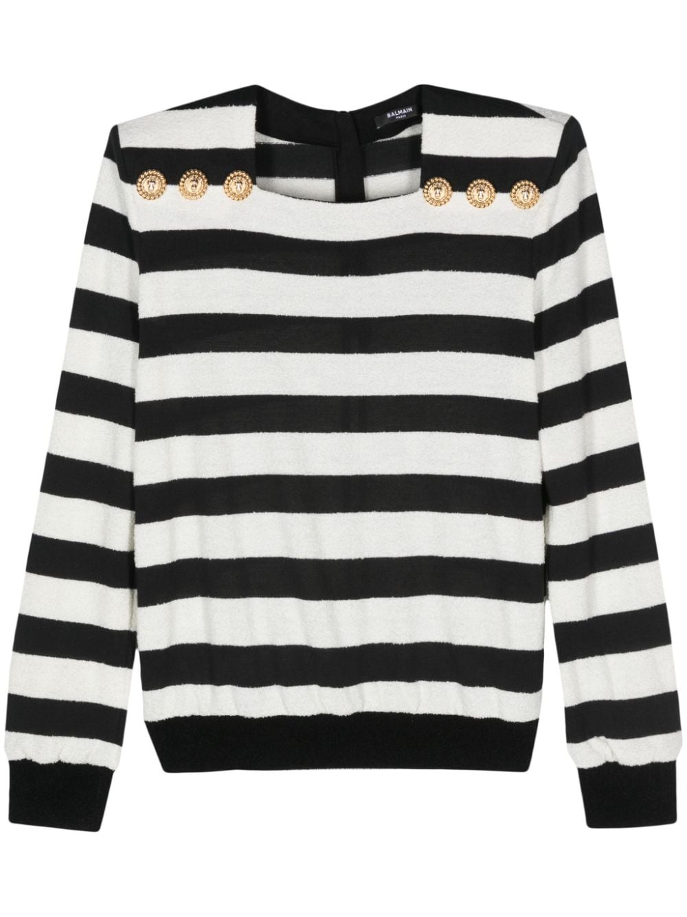 Balmain Sweaters Black Acrylic Cotton Polyamide