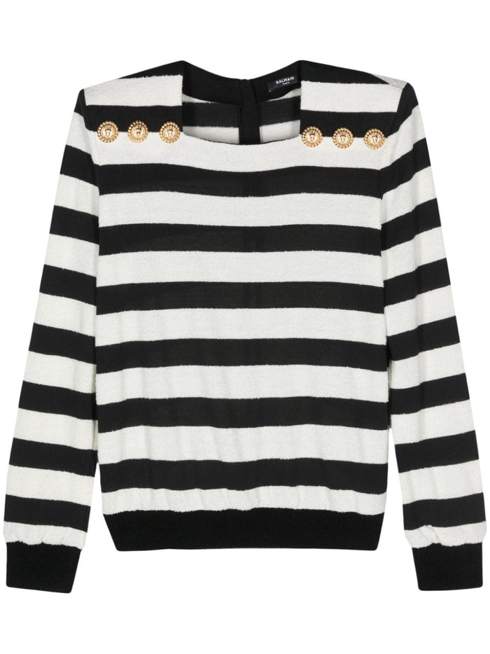 Balmain Sweaters Black Acrylic Cotton Polyamide