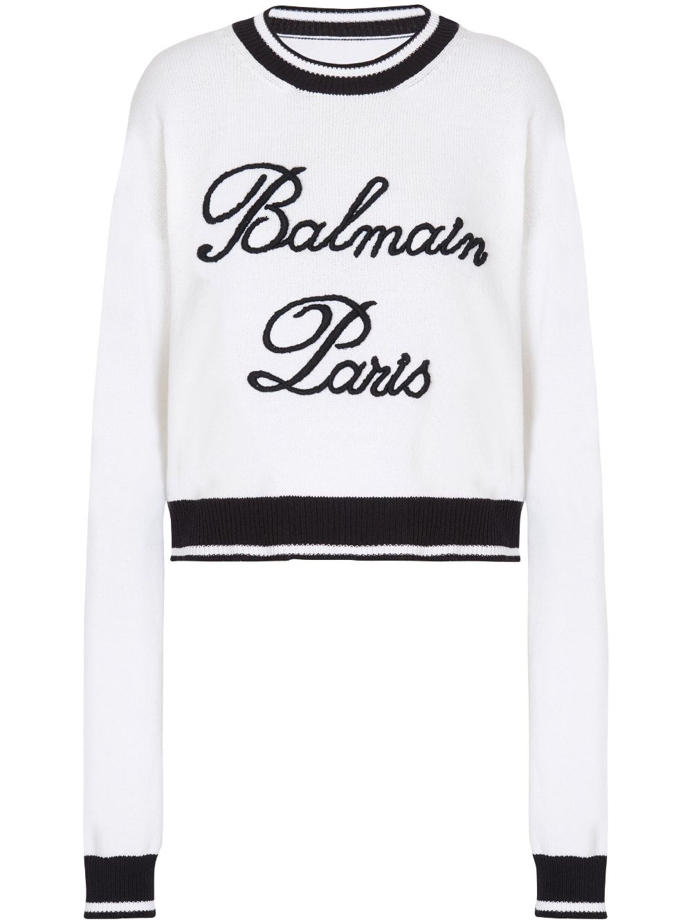 Balmain Sweaters White Lyocell Cotton Polymide