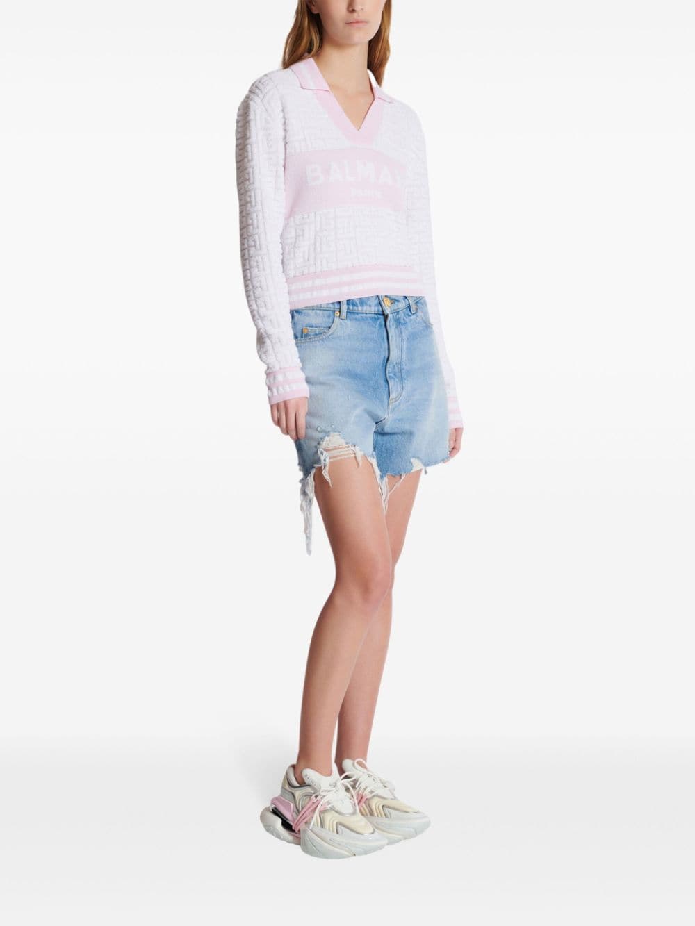 Balmain T-Shirts And Polos White Virgin Wool