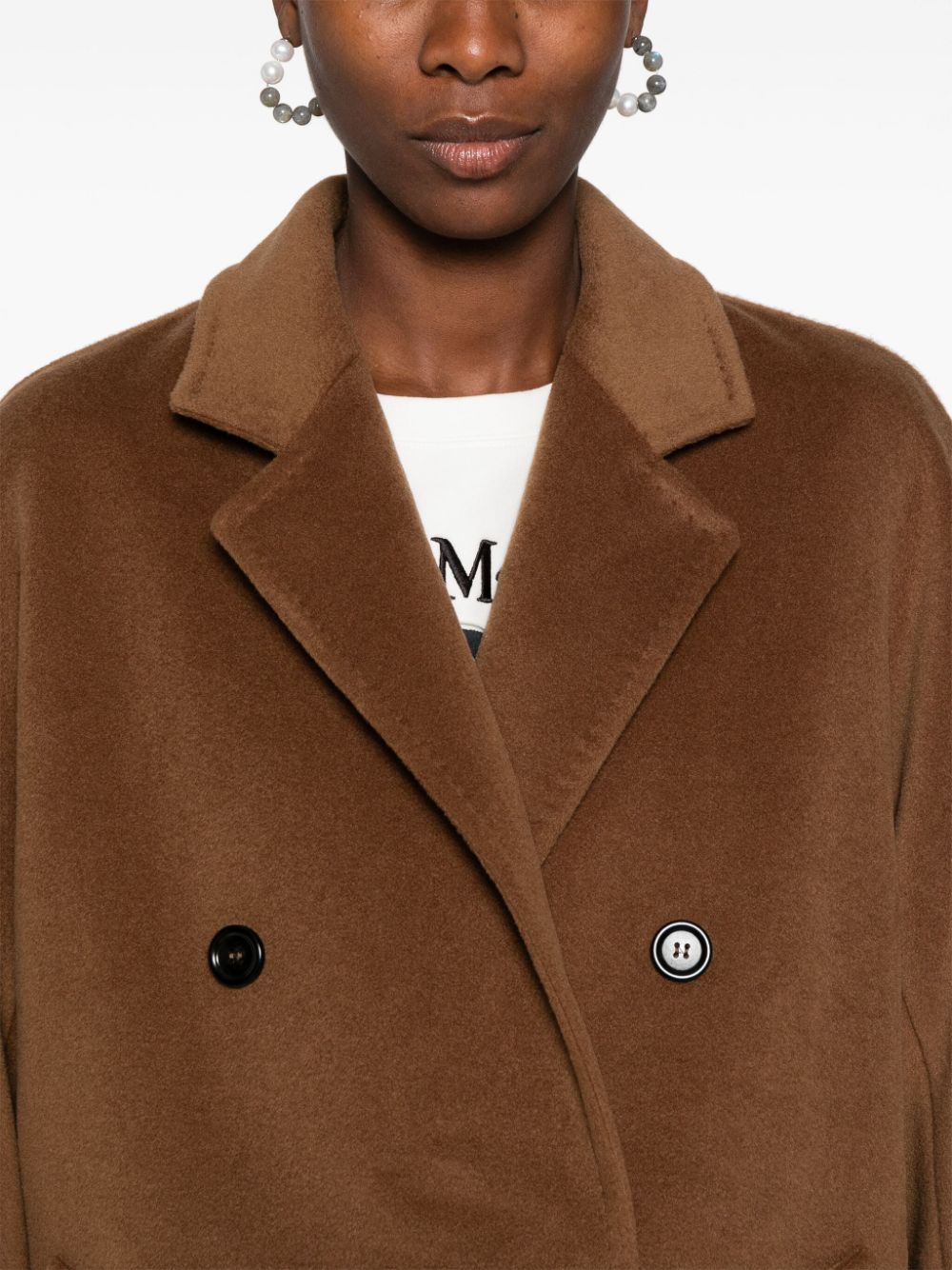 Max Mara Coats Leather Brown Virgin Wool Cashmere