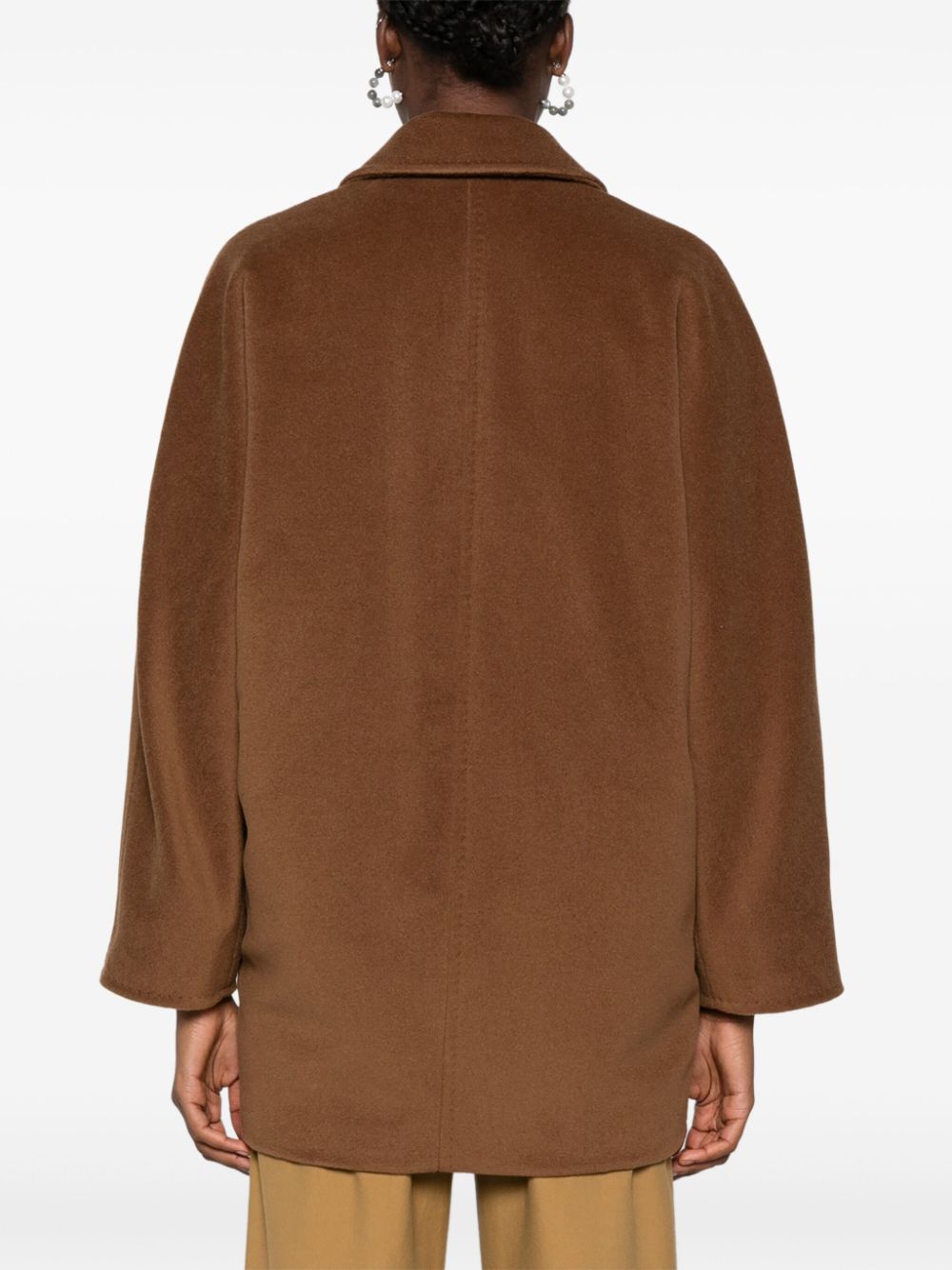 Max Mara Coats Leather Brown Virgin Wool Cashmere