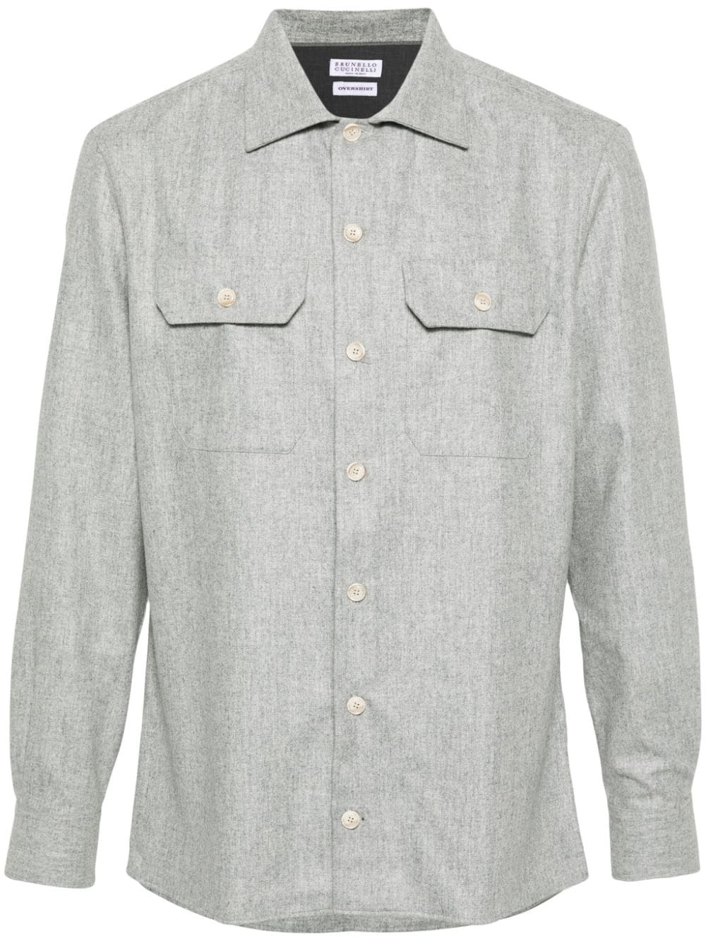 Brunello Cucinelli Shirts Grigio Chiaro Cotton