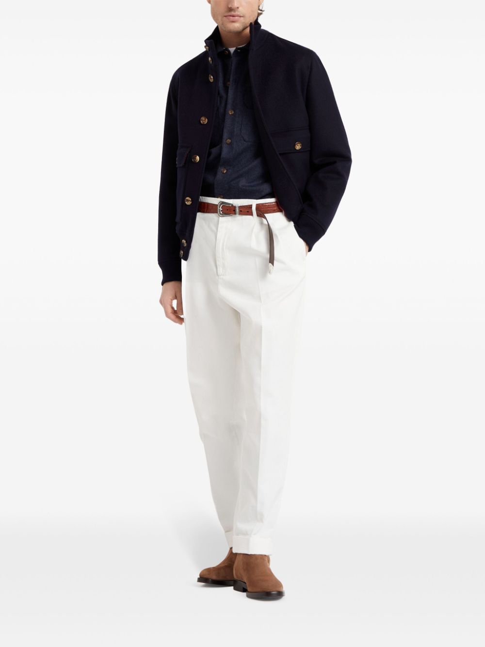 Brunello Cucinelli Shirts Blu Scuro Fabric