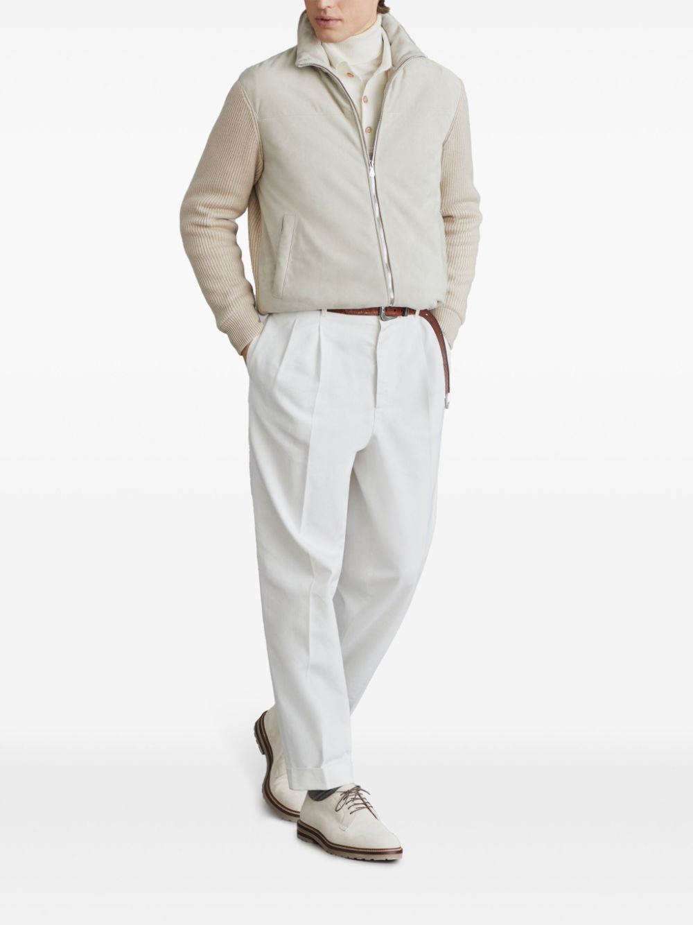Brunello Cucinelli Coats Bianco Leather