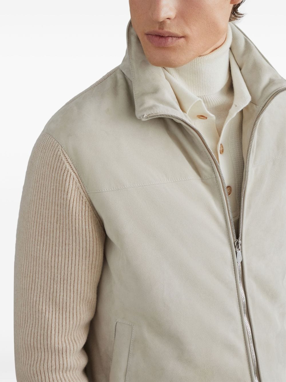Brunello Cucinelli Coats Bianco Leather