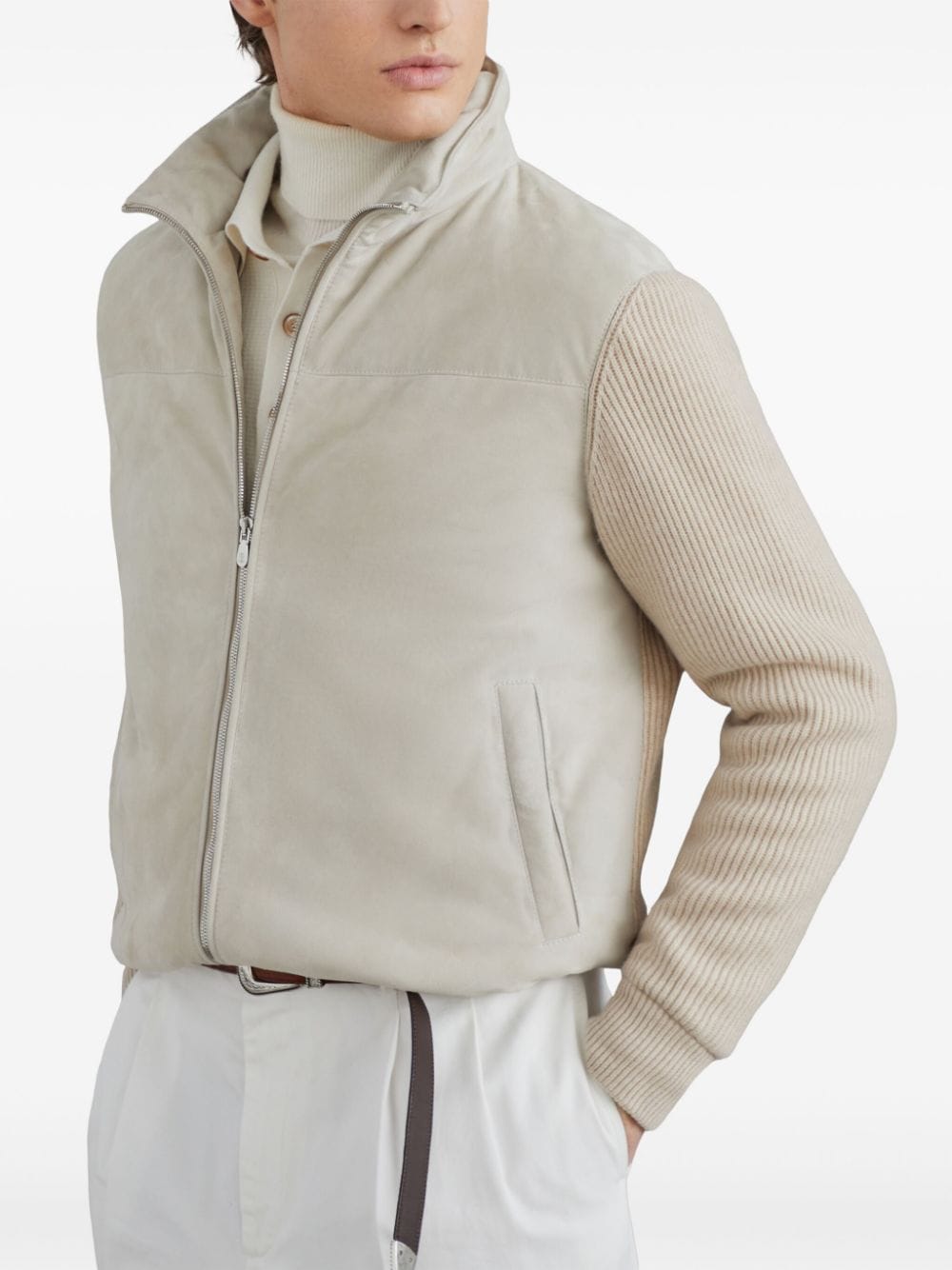 Brunello Cucinelli Coats Bianco Leather