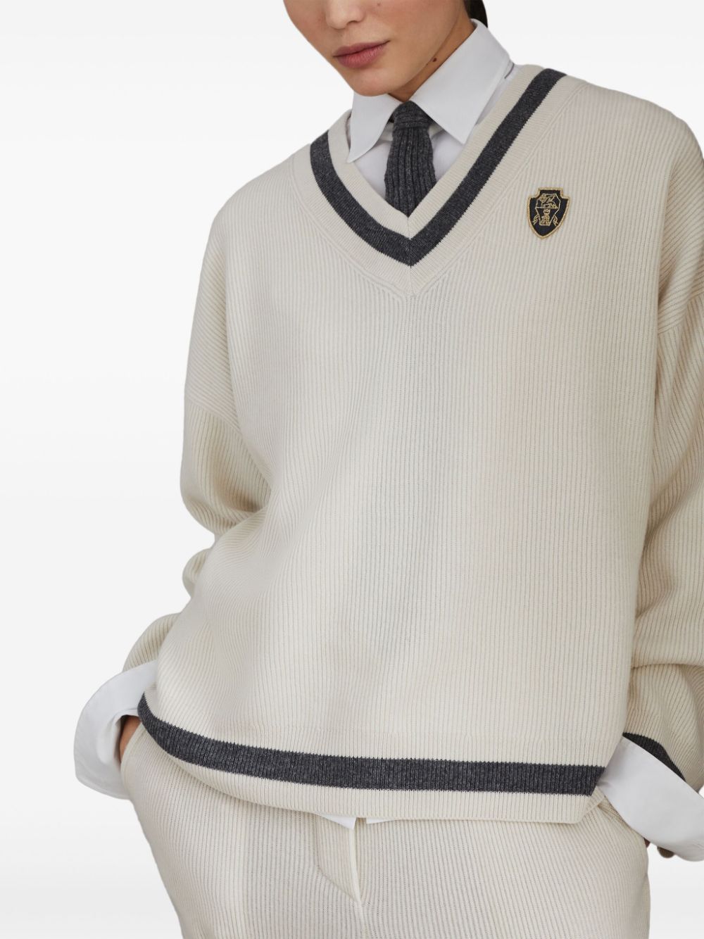 Brunello Cucinelli Sweaters Bianco Cashmere
