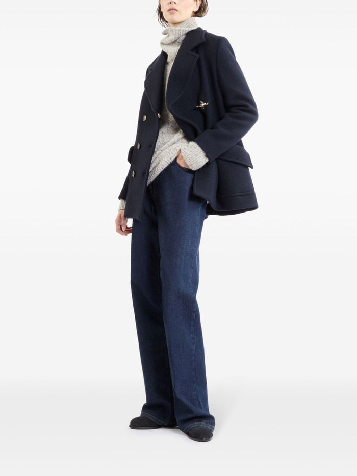 Fay Coats Blue Virgin Wool
