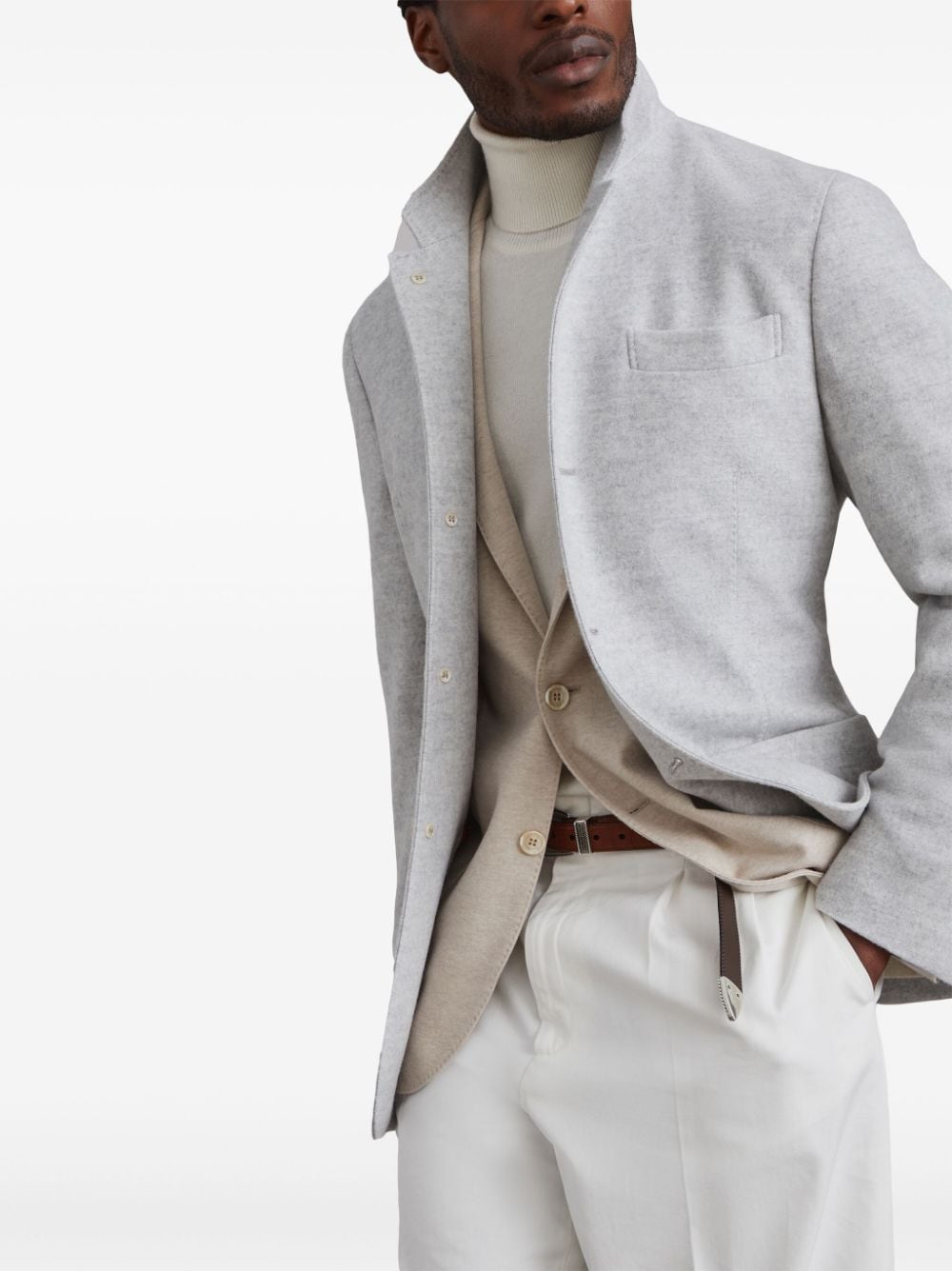 Brunello Cucinelli Jackets Grigio Lining: Cupro