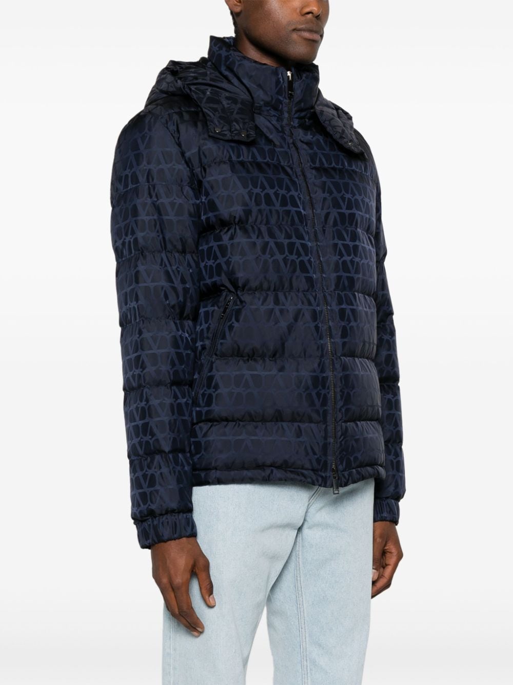 Valentino Coats Blue Lining: Down