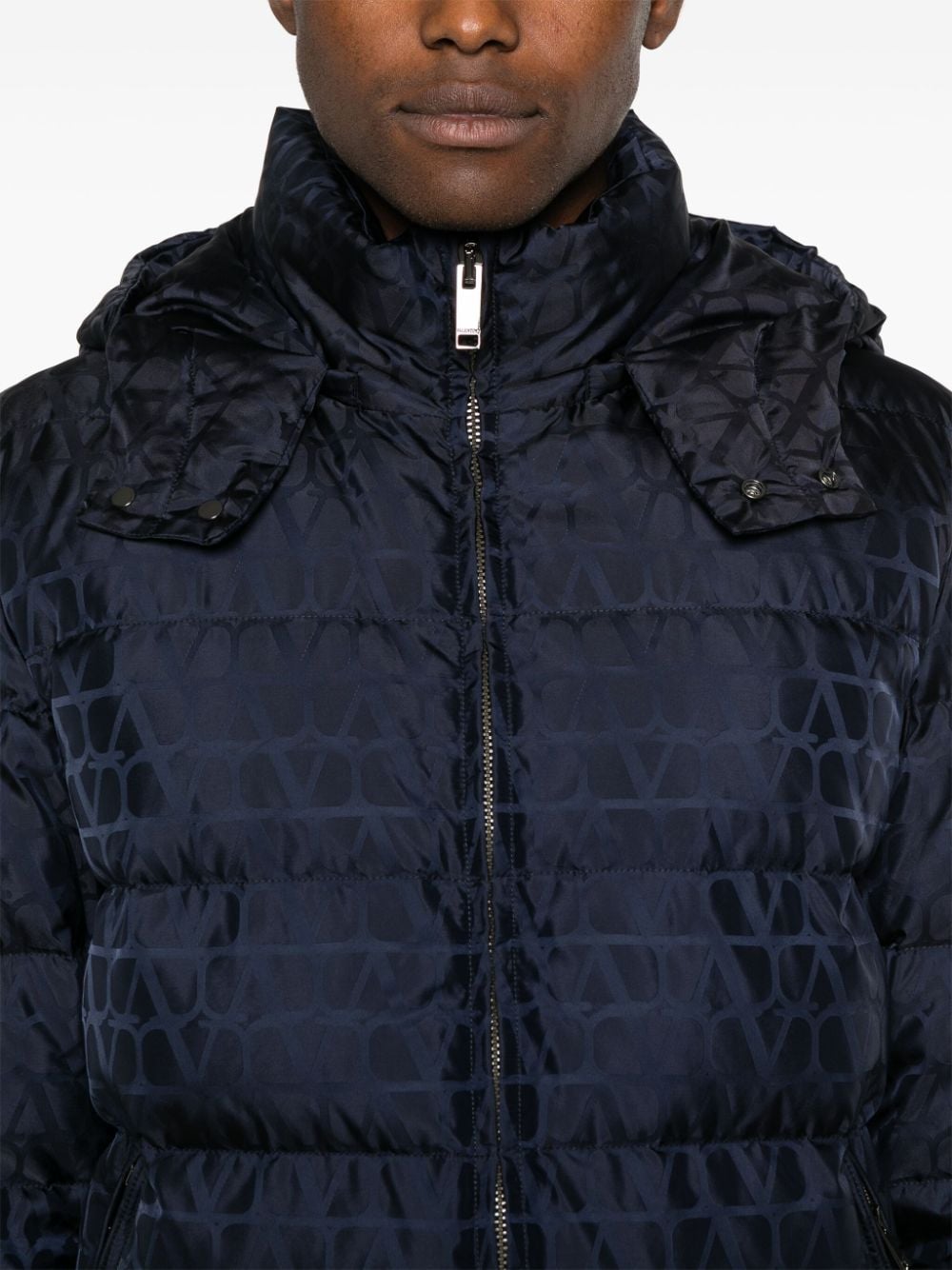 Valentino Coats Blue Lining: Down