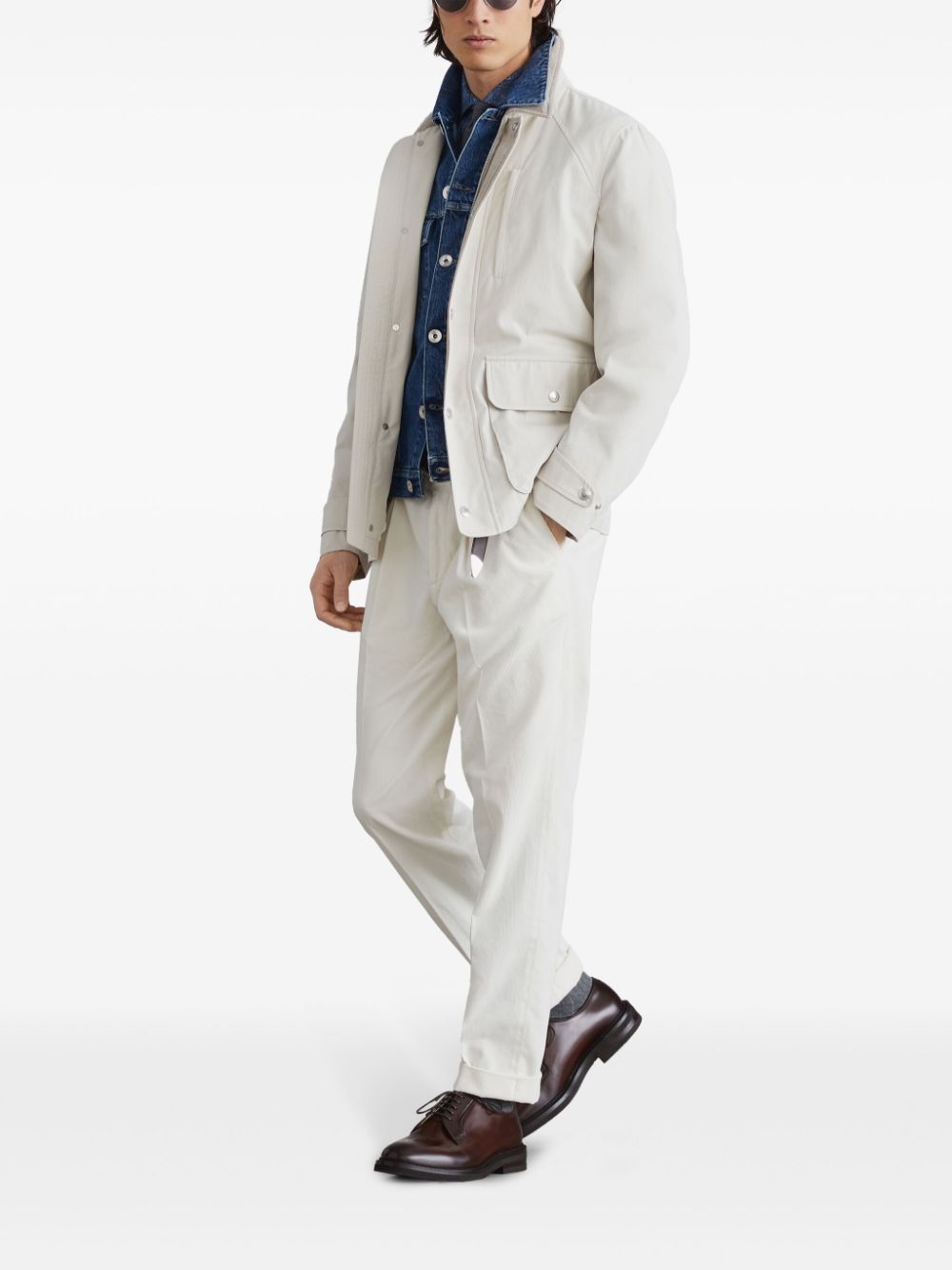 Brunello Cucinelli Coats Blu Fabric