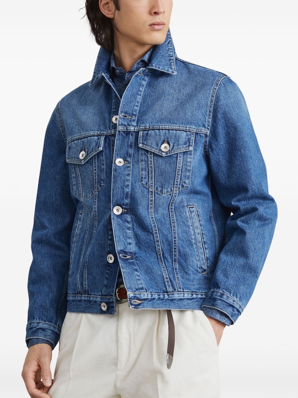 Brunello Cucinelli Coats Blu Fabric