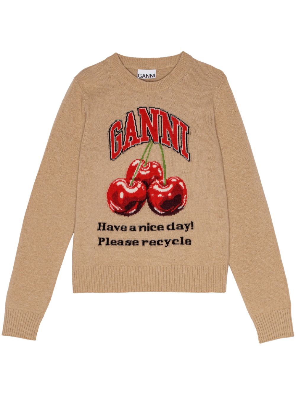 Ganni Sweaters Beige Wool