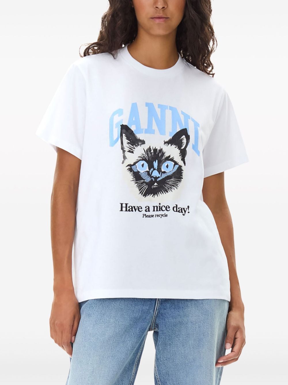 Ganni T-Shirts And Polos White Organic Cotton