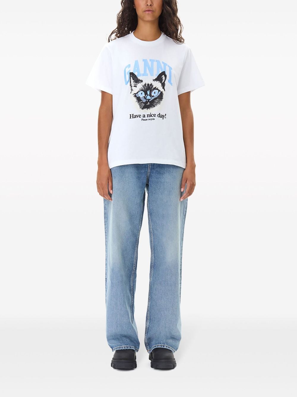 Ganni T-Shirts And Polos White Organic Cotton