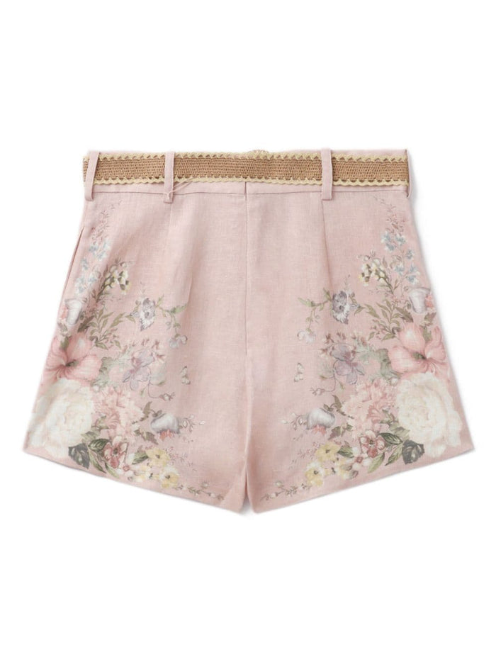Zimmermann Shorts Pink Linen/flax