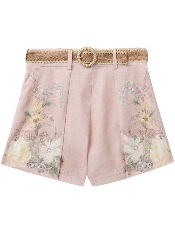 Zimmermann Shorts Pink Linen/flax