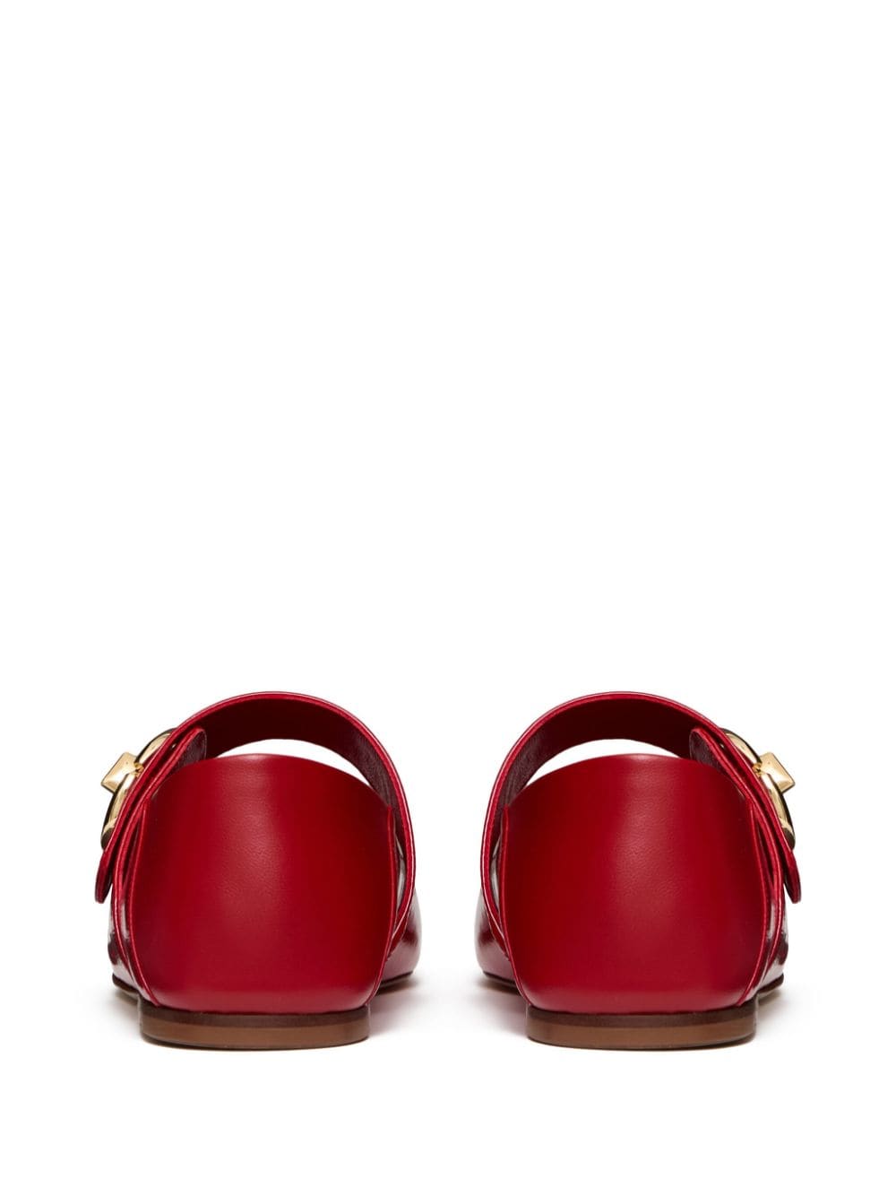 Valentino Garavani Flat Shoes Red Outer: Calf Leather