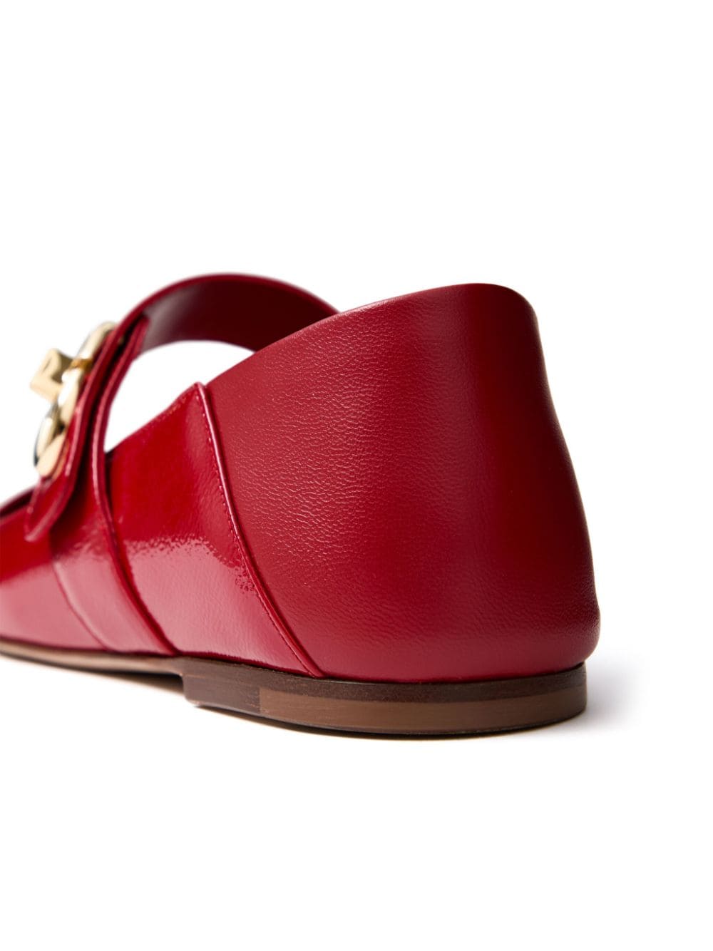 Valentino Garavani Flat Shoes Red Outer: Calf Leather