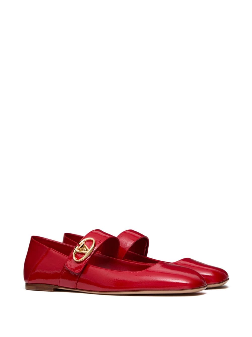Valentino Garavani Flat Shoes Red Outer: Calf Leather