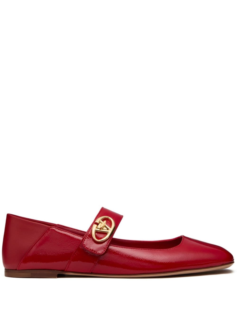 Valentino Garavani Flat Shoes Red Outer: Calf Leather